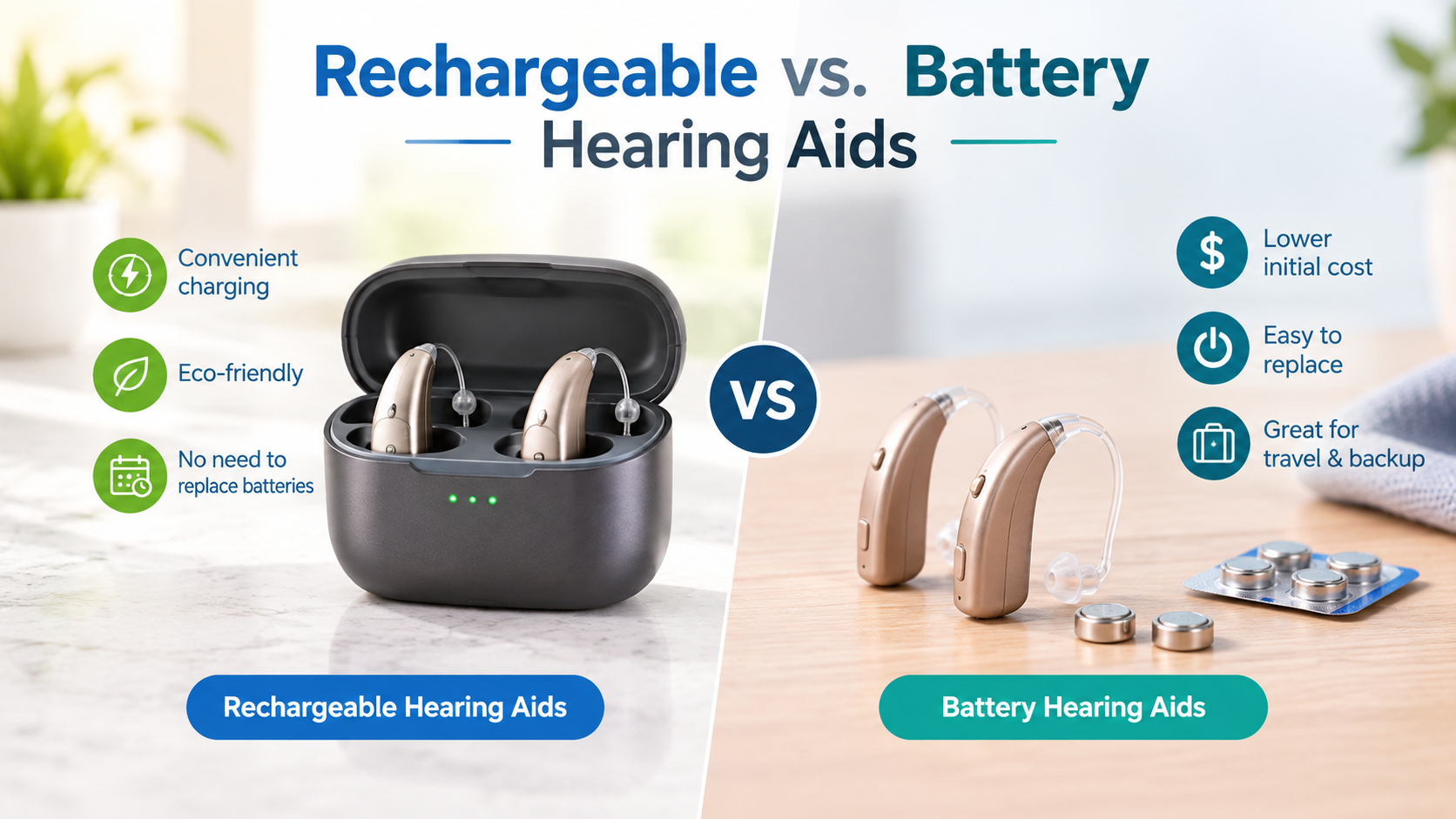 Rechargeable vs. Battery Hearing Aids